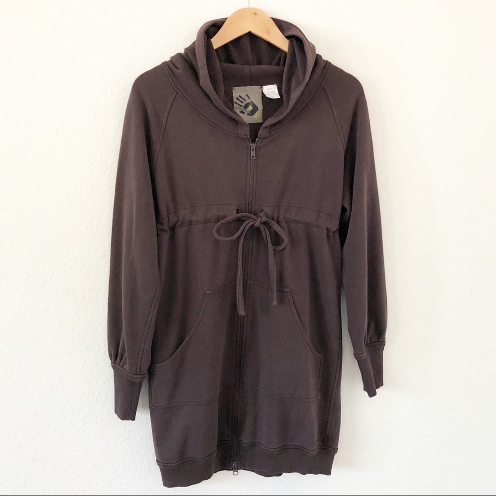 Norma Kamali Long Brown Hooded Jacket